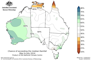 Wetter than average outlook for May to July period