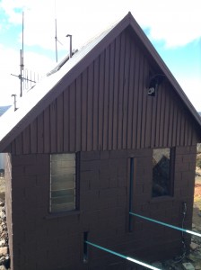 Freshly painted Mawson Tow Hut April 2015