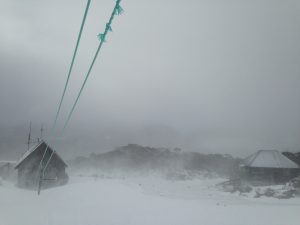 Blizzard conditions at Mt Mawson Ski Field July 23, 2016