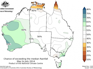 Wetter than average outlook for May to June period