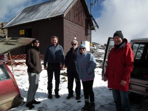 George Brettingham-Moore, Tim Metcalf, Adrian Brettingham Moore, Liz Koolhof and Ambrose Canning ready for action